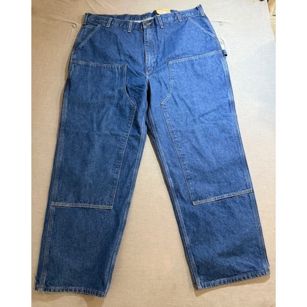 Carhartt Loose Fit Denim Carpenter Workwear Double Knee Jeans Mens 46X32 Blue